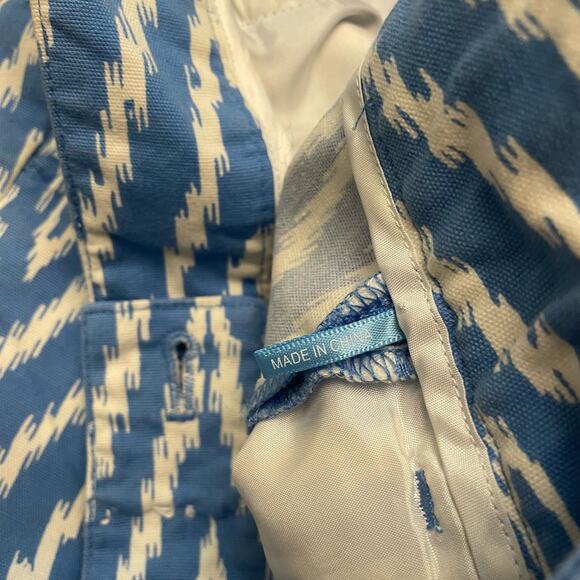 J. McLaughlin Diamond Patterned Scalloped Shorts‎ Womens Size 4 Blue White - Picture 10 of 11